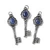 Key Brass Natural Sodalite Big Pendants KK-D361-01AS-25-1