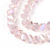 Electroplate Transparent Glass Beads Strands X-GLAA-N021-4mm-10-3