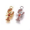 Brass Micro Pave Cubic Zirconia Pendants ZIRC-L075-25-1