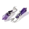 Natural Amethyst Faceted Pointed Bullet Big Pendants G-L524-19P-14-2