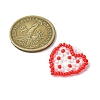 Glass Seed Beaded Heart with Flower Pendants PALLOY-MZ00529-01-2