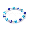 4Pcs 4 Style Lampwork Evil Eye & Plastic Pearl Stretch Bracelets Set BJEW-JB08386-7