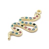 Snake Shape Alloy Rhinestone Pendants PALLOY-Q030-01G-2