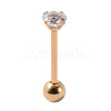 304 Stainless Steel with Cubic Zirconia Tongue Rings WG3BE28-02-1