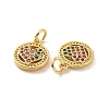 Brass Micro Pave Cubic Zirconia Charms KK-E068-VF135-3