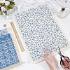 4Pcs 4 Styles Flower Pattern Paper Ceramic Decals DIY-GF0013-26-3