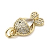 Brass Micro Pave Cubic Zirconia Pendants KK-C137-08G-01-2