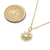 Clear Cubic Zirconia Sun Pendant Necklace with Cable Chains NJEW-JN04294-4