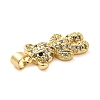 Rack Plating Brass with Cubic Zirconia Pendants KK-Q784-12G-3