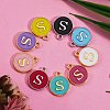 120Pcs 12 Colors Golden Plated Alloy Charms ENAM-SZ0001-64S-2