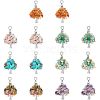 SUPERFINDINGS 28Pcs 7 Styles Chakra Alloy European Dangle Charms G-FH0001-81-1