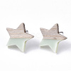 Resin & Wood Stud Earrings EJEW-N017-001A-C03-2