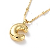 Initial Letter Brass Pendant Necklaces NJEW-A015-21G-C-1