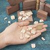  40Pcs 10 Styles Fan & Rectangle & Flat Round & Oval Ash Wood Stud Earring Findings EJEW-TA0001-18-6