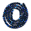 Electroplate Opaque Solid Color Glass Beads Strands EGLA-A034-P4mm-L22-2