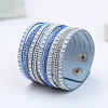 9-row Suede Cord & Rhinestone & Alloy Rivet Wrap Bracelets WG9BE7D-08-1