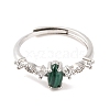 Horse Eye Natural Malachite Adjustable Rings RJEW-Q817-02P-06-2