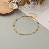 Glass Beads Anklets AJEW-AN00370-4