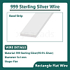 1Pc 999 Fine Silver Sterling Silver Flat Wire STER-BC0002-30-4
