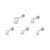 304 Stainless Steel Micro Pave Clear Cubic Zirconia Cartilage Earrings WG9004D-53-1