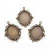 Tibetan Style Pendant Cabochon Settings TIBEP-K020-28AB-NF-1