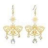 201 Stainless Steel Butterfly Chandelier Earrings with Brass Pins EJEW-TA00388-1