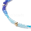 Glass Beaded Stretch Bracelet with Brass Beads BJEW-JB09094-6