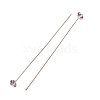 Brass Micro Pave Cubic Zirconia Stud Earring Findings CU-CBA4618-01P-07-2