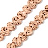 Electroplated Natural Lava Rock Beads Strands G-H303-A09-RG01-1