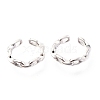 Anti-Tarnish Rhodium Plated 925 Sterling Silver Cuff Earrings EJEW-H124-05P-1