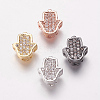 Brass Cubic Zirconia Beads KK-P134-05-1