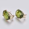 Faceted Glass Stud Earring Findings X-GLAA-F084-D05-1