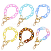 6Pcs 6 Colors Transparent Acrylic Cable Chain Wristlet Straps HJEW-FH0001-24-1