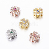 Rack Plating Brass Micro Pave Cubic Zirconia Beads ZIRC-A006-04-1