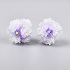 Polymer Clay Rhinestone Beads with Embossed Resin Roses RESI-T059-01A-2
