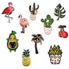 10Pcs 10 Style Alloy Enamel Brooches JEWB-SZ0001-09-1