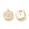 Brass Micro Pave Clear Cubic Zirconia Charms ZIRC-L098-022G-2