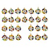 26 Pcs Acrylic Glass Seed Beaded Pendants PALLOY-MZ00303-1