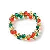 Christmas Theme Glass Rings RJEW-TA00121-4