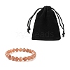 Natural Sunstone Round Beads Stretch Bracelet for Men Women BJEW-LS0001-07A-5