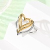 304 Stainless Steel Open Cuff Rings for Women RJEW-K321-01A-3