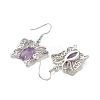 Natural Amethyst Butterfly Dangle Earrings for Women EJEW-E283-01P-01-2