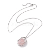 3 Pcs Crystal Stone Cage Pendant Necklaces NJEW-JN04751-01-5