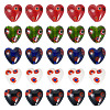 20Pcs 5 Colors Handmade Millefiori Glass Beads LAMP-CW0001-10-1