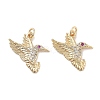 Rack Plating Brass Micro Pave Cubic Zirconia Pendants KK-G452-19G-2