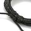 Braided PU Leather & Waxed Cords Triple Layer Multi-strand Bracelets BJEW-P329-10B-AS-3