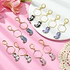 Rack Plating Alloy Cat Dangle Leverback Dangle Earrings EJEW-JE05502-5