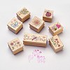 Floral Designs Wooden Stamp Sets AJEW-F025-02-4