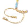 Adjustable Glass Seed Beads & Imitation Pearl Braided Bead Bracelets for Women BJEW-JB10542-4