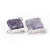 Natural Druzy Quartz Links connectors G-P396-09S-08-4